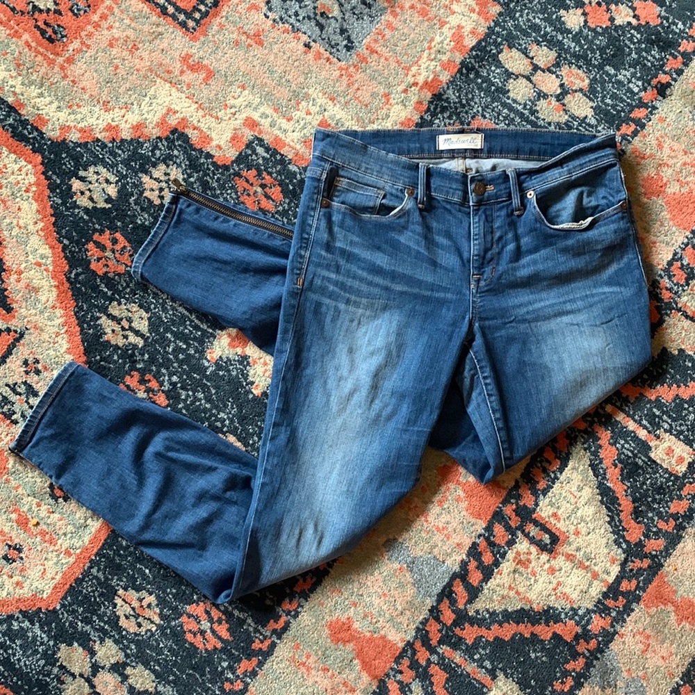 Madewell skinny ankle zipper leg jeans denim 29